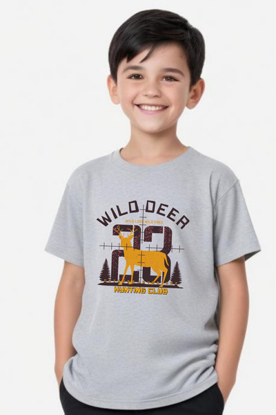 panios kids Tricou cu mânecă scurtă cu gât rotund cu imprimeu Hunting Club pe...