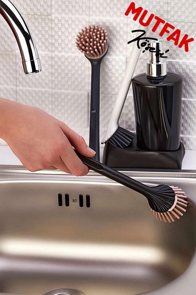 Mutfak Köşesi Black Super Durable Silicone Dish Sink Brush