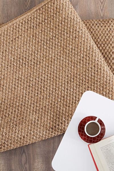 Alpina Home Stella Jut Hasır Model Tek Renk Dokuma Yıkanabilir Katlanabilir Toz Vermez Kilim