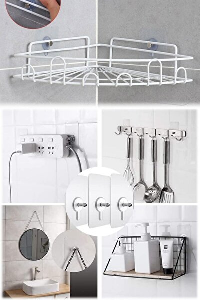 etteminönütoptanticaret 20 Adet Duvar Delmeden Zarar Vermeden Yapışkanlı Askı...