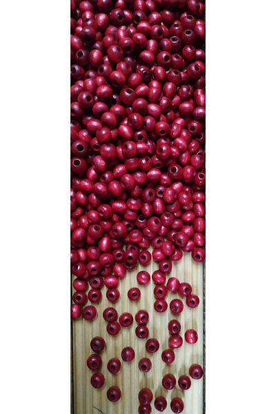 Selin Wooden beads 8 mm 100 gr (avg. 390-430 pieces) Red