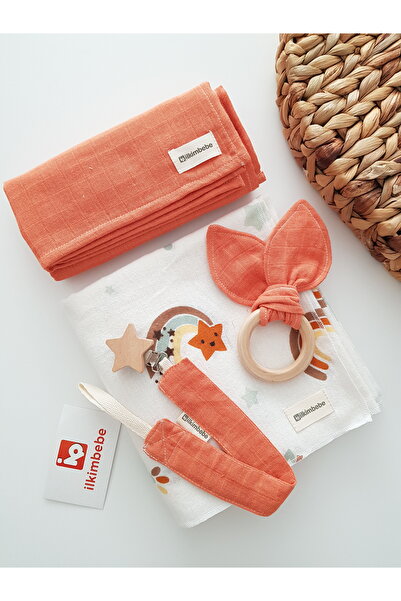 ib ilkimbebe قطعتان من بطانية قوس قزح للأطفال من الفلانيل الموسلين - عضاضة مق...