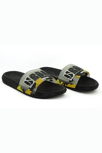 LETAO Urban Men's Black Yellow Comfortable Beach Pool Wet Floor Slippers