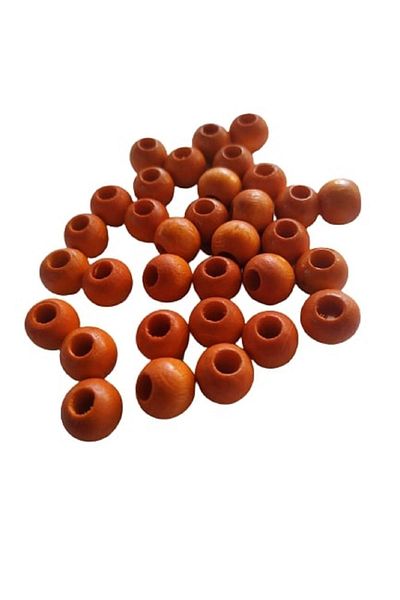 Selin 8 mm Orange Color Wooden Beads - 100 Grams (0Rt 330-400 Pieces)