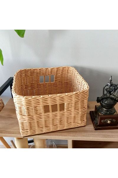 VORSİ AKSESUAR Wicker Basket - Bohemian Accessory - Living Room Accessory - Basket