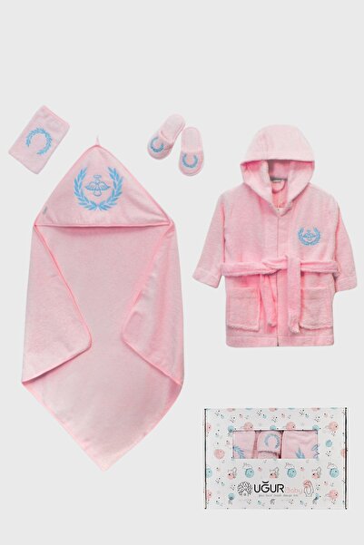 Numuu Taçlı Melek Desenli % 100 Organik Pamuklu 0-3 Yaş Bebek 4'lü Kutulu Bor...