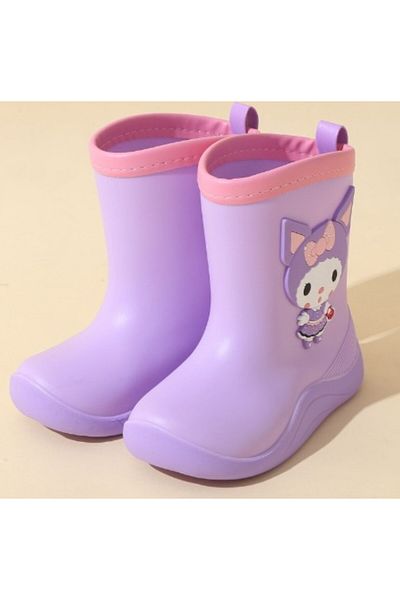 Petityu Kuromi Purple Girl's Rain Boots Rain Boots Εύκολα να φορεθούν