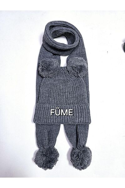 Meriç bebe Girls&Boys Thessaloniki Knitted Pompom Scarf Beanie Set 1-5 Years