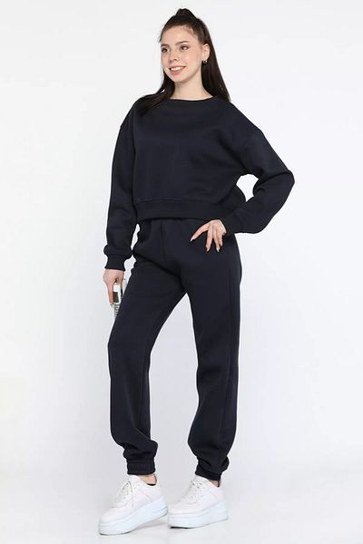 GÜLSELİ Σετ γυναικεία αθλητική φόρμα Navy Blue