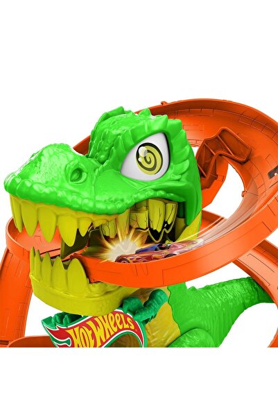 HOT WHEELS JBM73 T-Rex ve İtfaiye İstasyonu Oyun Seti