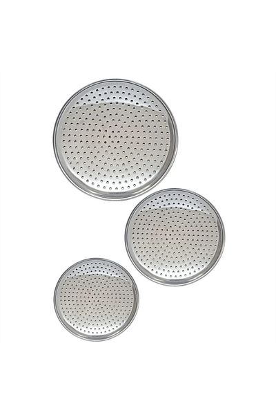 omilife 20cm Stainless Steel Oval Perforated Model Tray Wrap Fountain Mat Pita Pizza Kitchen Tray