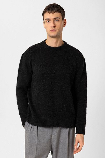 Antioch Men's Black Wool Look Sweater