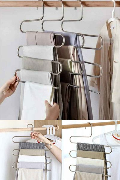 omilife Pants and Scarf Hanger Multi-Purpose 5-Layer Decorative Metal Hanger 1 Piece