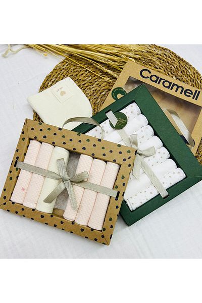 Caramell 7 Pack Cotton Baby Wipes - Newborn 2 Pack