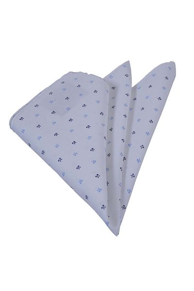 Exve Exclusive Μπλε Navy Blue Anchor Pattern Βαμβακερό μαντήλι με πέτο τσέπης σε λευκό