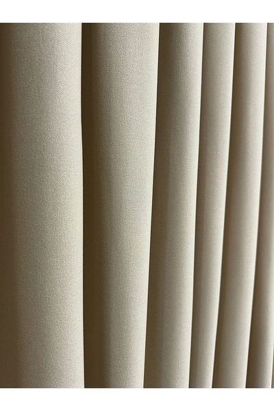 Taç Meyra Matte Cotton Cream Background Curtain 1/3 Close Pleat