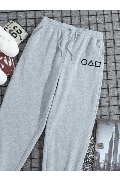 De Carte بنطال رياضي مضلع موسمي للجنسين مطبوع عليه لعبة