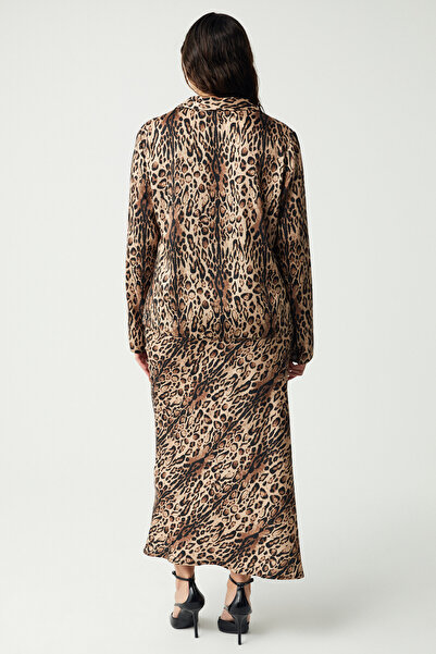 ETHIQUET Scarlett Women's Satin Tiger Print Large Size Skirt