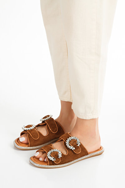 PASSAGE SHOES Жіночі справжні замшеві шкіряні тапочки з деталями 6304