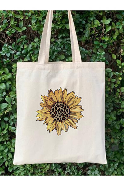 Cemira Ay Çiçeği Tasarım Ham Bez Tote Bag Çanta, Pinterest Çanta