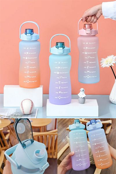 omilife 2 Liter Tritan Gym Water Bottle - Bpa Free Motivational Water Bottle and Water Bottle
