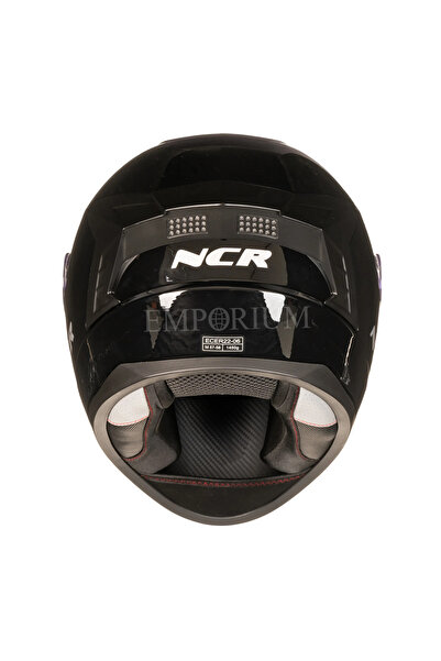 NCR Rapid Siyah Camlı Kapalı Parlak Kask (ECE BELGELİ)