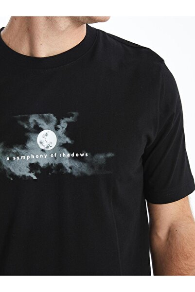 LC Waikiki Ανδρικό μπλουζάκι XSIDE Crew με κοντό μανίκι με στάμπα από χτενισμένο βαμβάκι