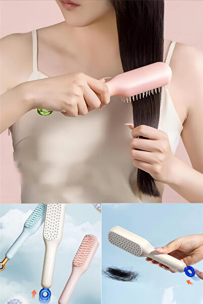 omilife Perie de masaj antistatică pentru păr cu buton automat - autocurățare...