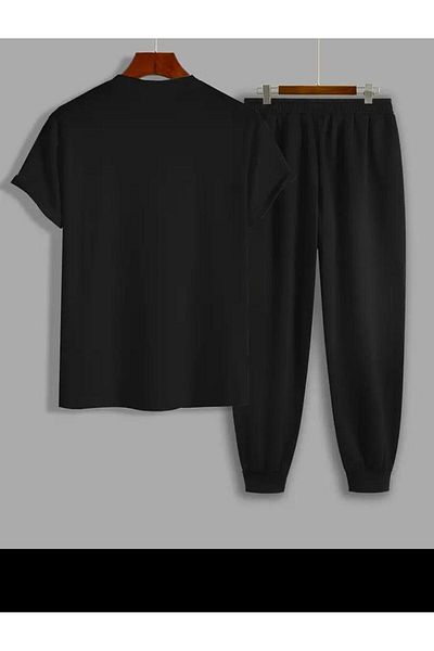 Medinenur HNG εμπριμέ μπλουζάκι Φούτερ Jogger Comfortable Fit Κόκκινο Σετ αθλητικής φόρμας