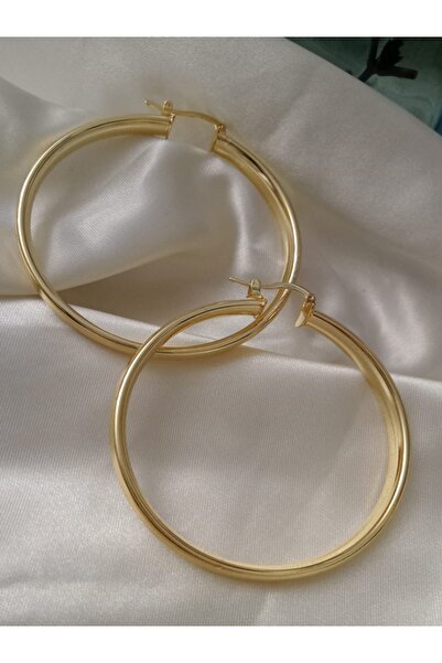 Shisa Jewel Buyuk Çizgili Halka Küpe 6 cm (25)