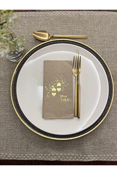 kidspartim مناديل النادل كرافت المذهبة باللون الذهبي 16 قطعة
