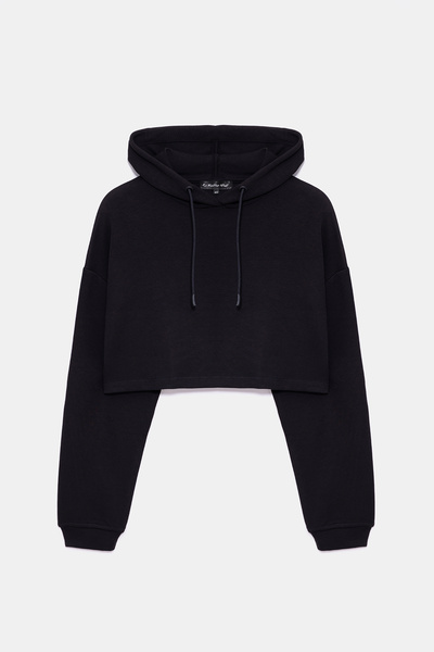 No Matter What Soft Textured Hooded Crop Sweatshirt