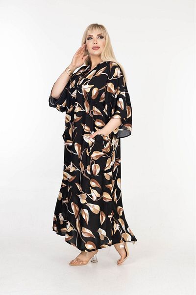 mervemoda Γυναικείο μεγάλο King size υφαντό φόρεμα
