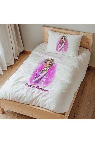 Lilabio Set cuvertură de pilota 100% bumbac - Frozen Princess Pink (160x220 cm)