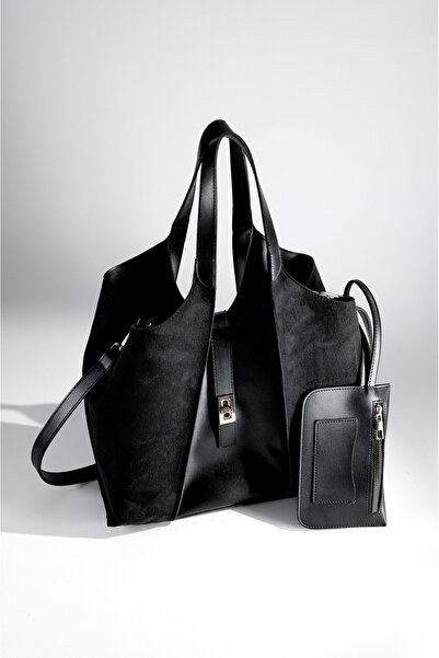 Rimense Γυναικεία τσάντα χεριού και ώμου με μακρύ σουέτ μακρύ λουράκι