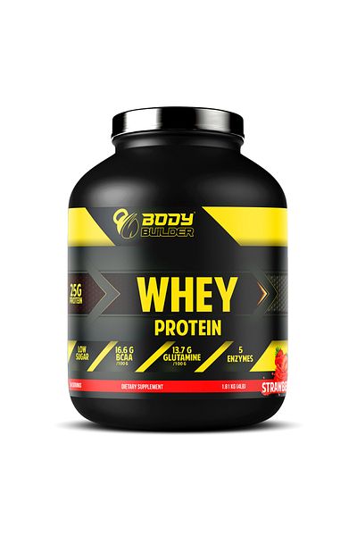 Body Builder Whey Protein, Juicy Strawberry, 4 LB