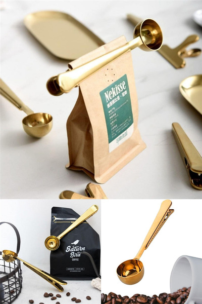 omilife Gold Color Stainless Steel Kitchen Measuring Spoon - Tea Coffee Herbal Tea Pack