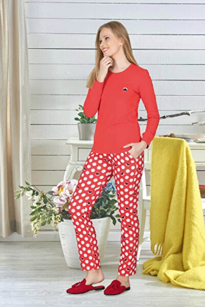 Rolypoly Jiber Kadın Kırmızı Pijama Takımı Jbr-3679
