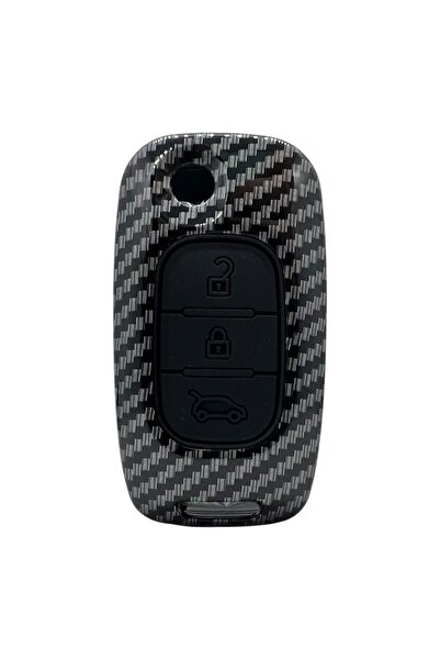 LUXE AKSESUAR Κάλυμμα από ανθρακονήματα για Renault Fluence με 3 κουμπιά