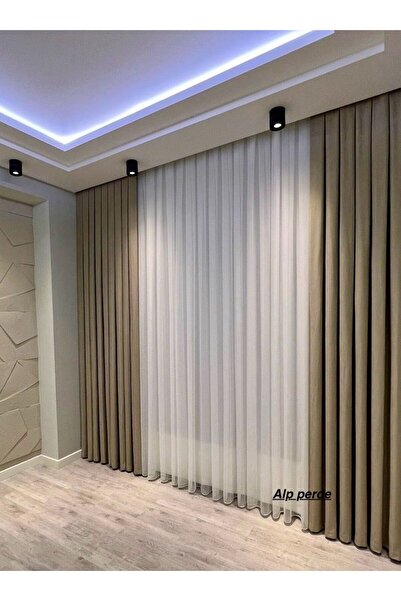 yağmur zebra Грецька сучасна тюлева штора - 1/3 плісирована спідниця (ЩІЛЬНО ПЛІСИРОВАНА)