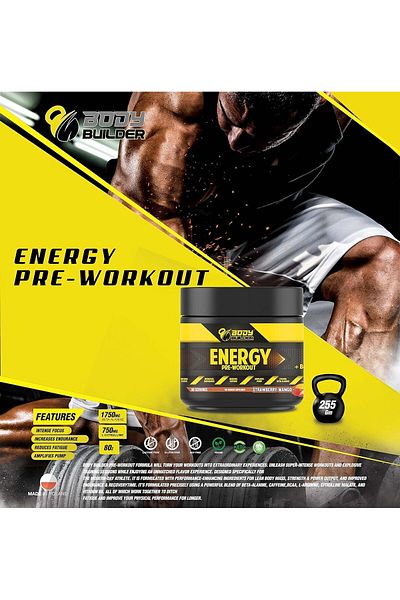 Body Builder إنرجي أنترينمان Öncesi Artı BCAA، تشيليك، 30