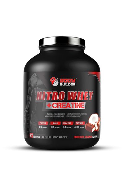 Body Builder Nitro Whey + Creatine, Chocolate Coconut, 4 LB