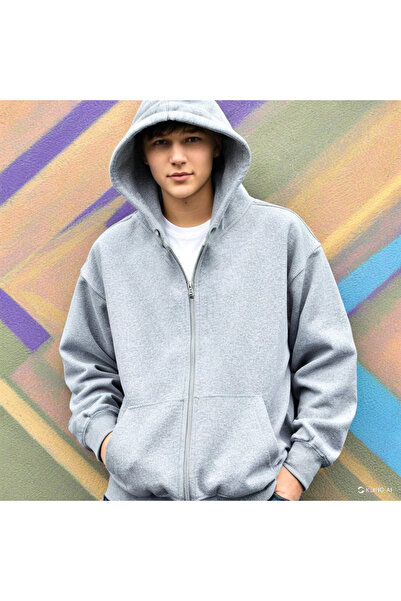 DEEPSENCE Unisex Gray Hooded Jacket