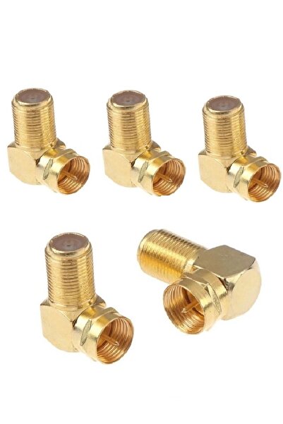 Vwin L Tipi Gold Konnektör Fiş 90 Derece Çevirmeli (Beş 5 Adet)