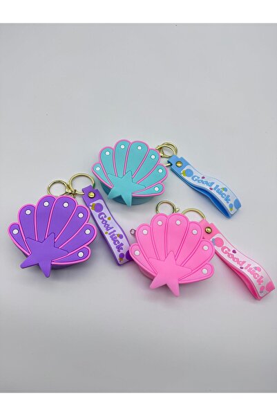 NATUREL Pembe Deniz Kabuk Figürlü Silikon Cüzdan Anahtarlık Good-Luck