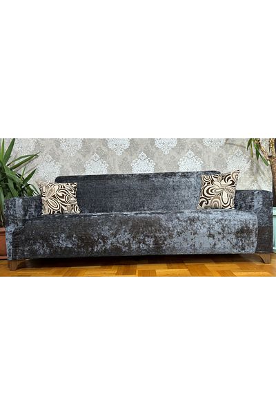 UYMALL 3-Seater Velvet Seat Cover - Elastic, Dark Grey-Anthracite, 1Pcs Sofa Cover