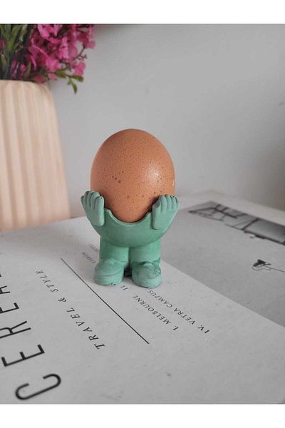 KARRA 4-Piece White Figured Concrete Egg Holder