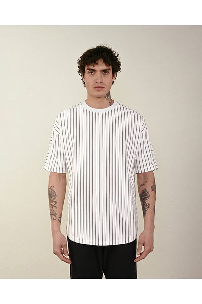 İLKCET MODA Ριγέ κανονικό ανδρικό μπλουζάκι