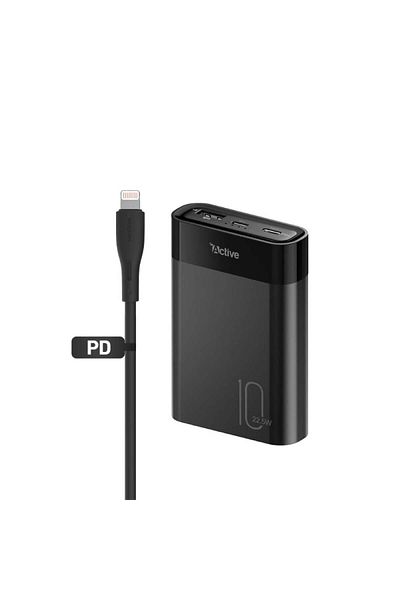 Active Victor Power Bank 10k mAh 2 Port (USB C) Black
