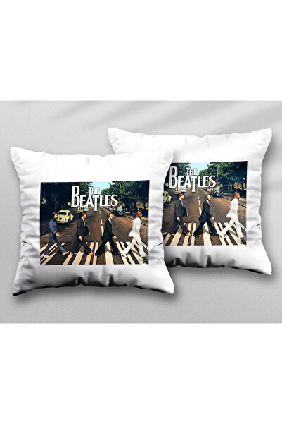 ART HEDİYE The Beatles Cover Two Pcs Two Sides Printed Washable Pillow Throw Pillow Case